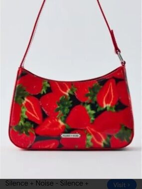 Urban outfitters Red Strawberry Print Bag